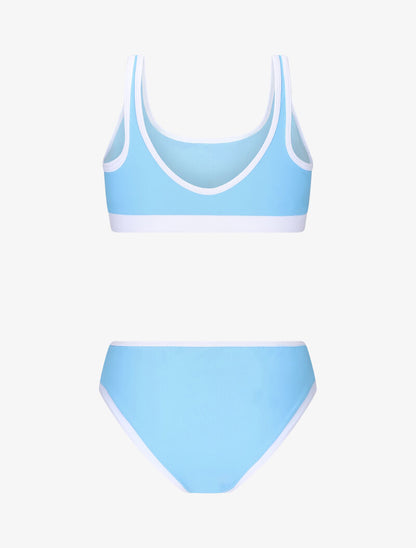 Bikini brassière à bords contrastants - bleu clair - 2