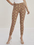 Jean imprimé damier pied de poule coupe skinny - camel - 1