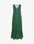 Robe à pois et bord fendu - vert - 3