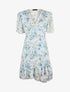 Robe à manches volantées et bord à basques - bleu clair - 3