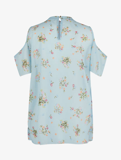 Blouse carrée oversize à découpes - bleu clair - 2