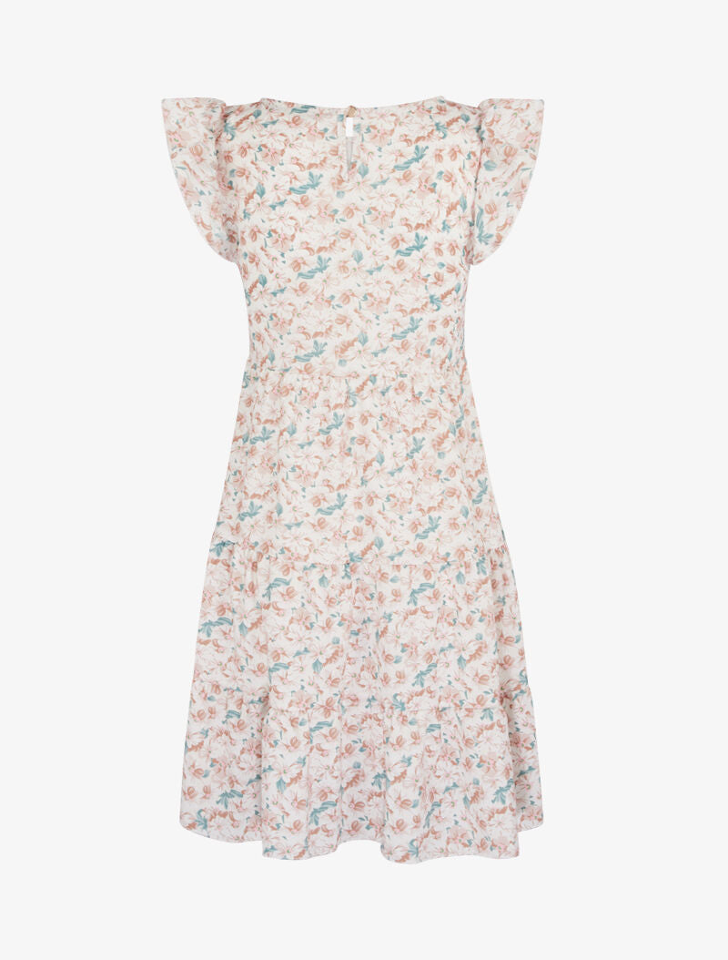 Robe trapèze à épaules volantées - blanc - 2