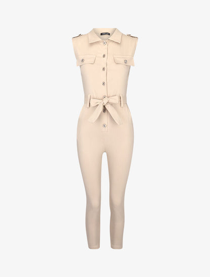 Tuta 7/8 stile sahariana - beige