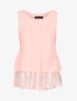 Top en voile à doublure dentelle - rose - 1