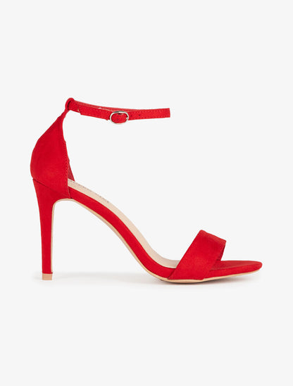 Sandales unies à talon stiletto - rouge - 2