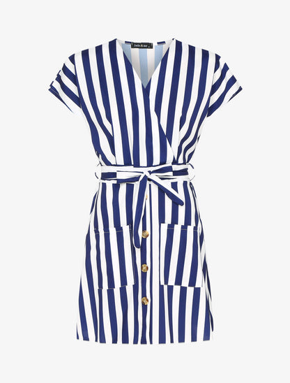 Robe patineuse à rayures - marine - 3