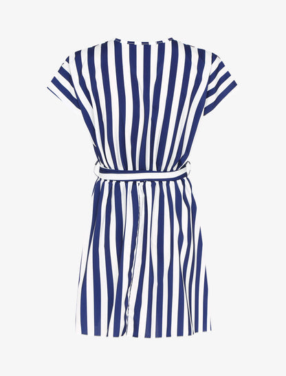 Robe patineuse à rayures - marine - 2