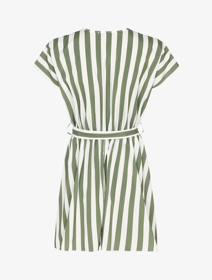 Robe patineuse à rayures - kaki - 2