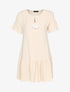 Robe trapèze à volants - beige - 1