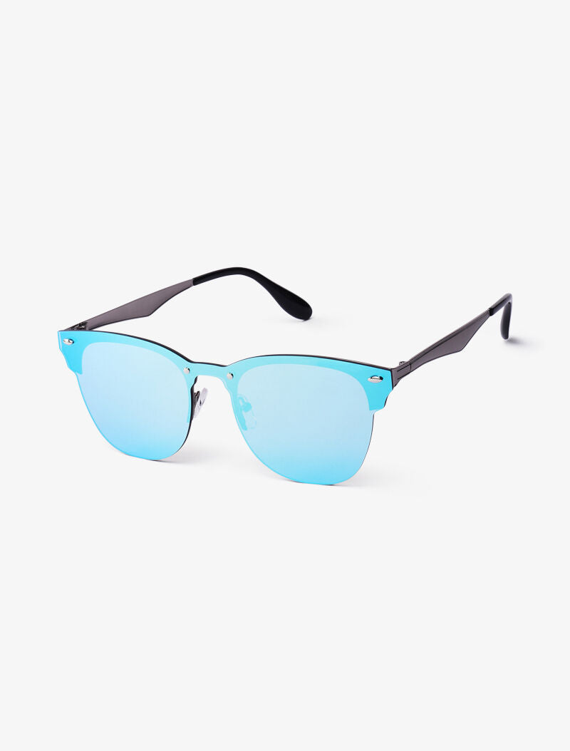 Lunettes clubmaster à demi monture - bleu - 1