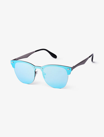 Lunettes clubmaster à demi monture - bleu - 1