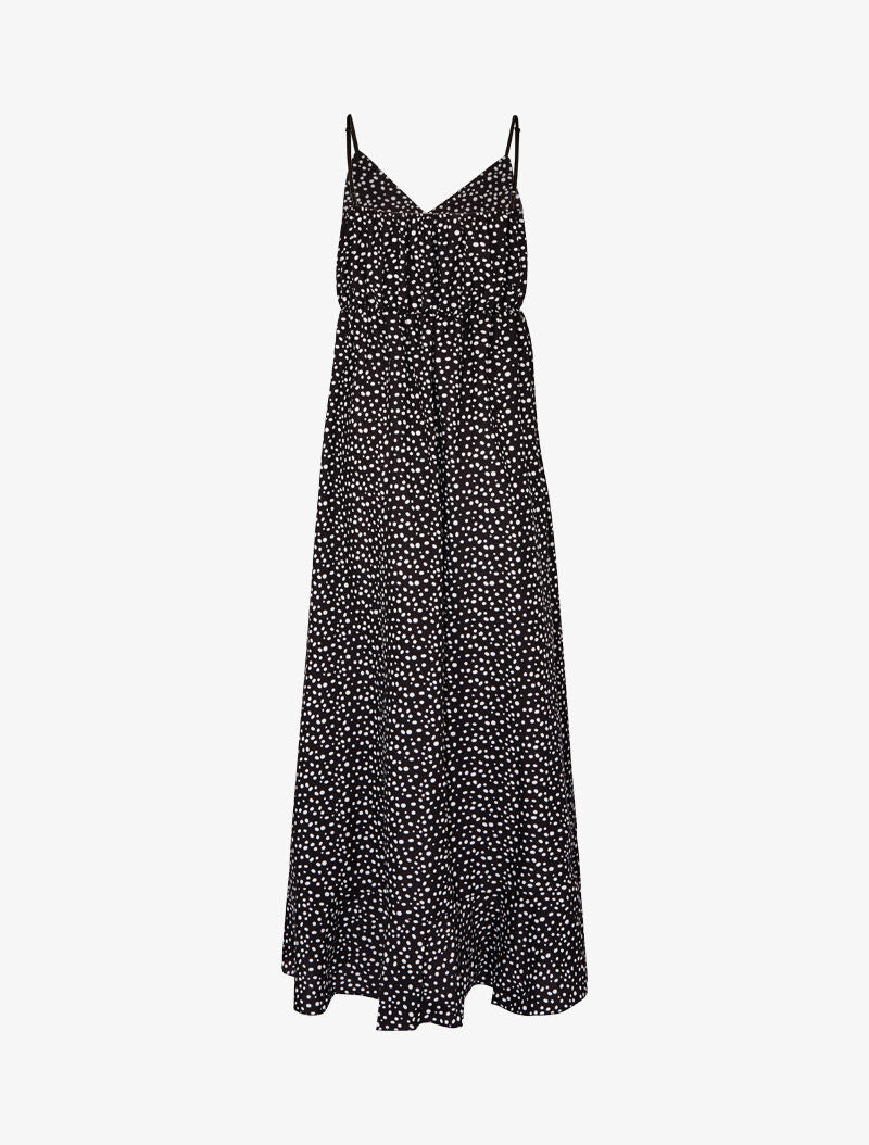 Robe à basque asymétrique imprimé à pois - noir - 3