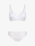 Ensemble à motif fleur graphique en dentelle - blanc - 1