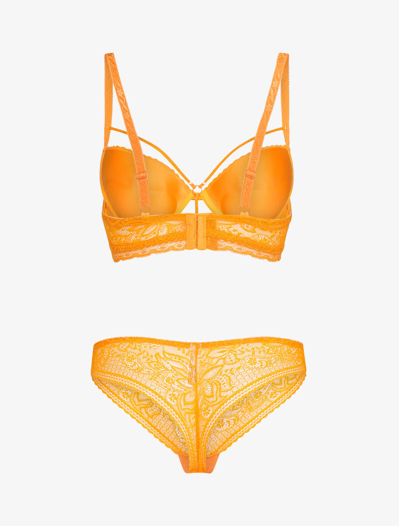 Ensemble en dentelle à détail lace - orange - 2