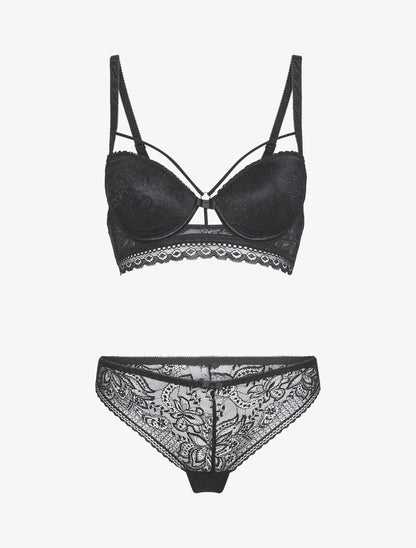 Ensemble en dentelle à détail lace - noir - 3