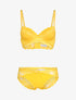 Ensemble en dentelle style feuillages - jaune - 3