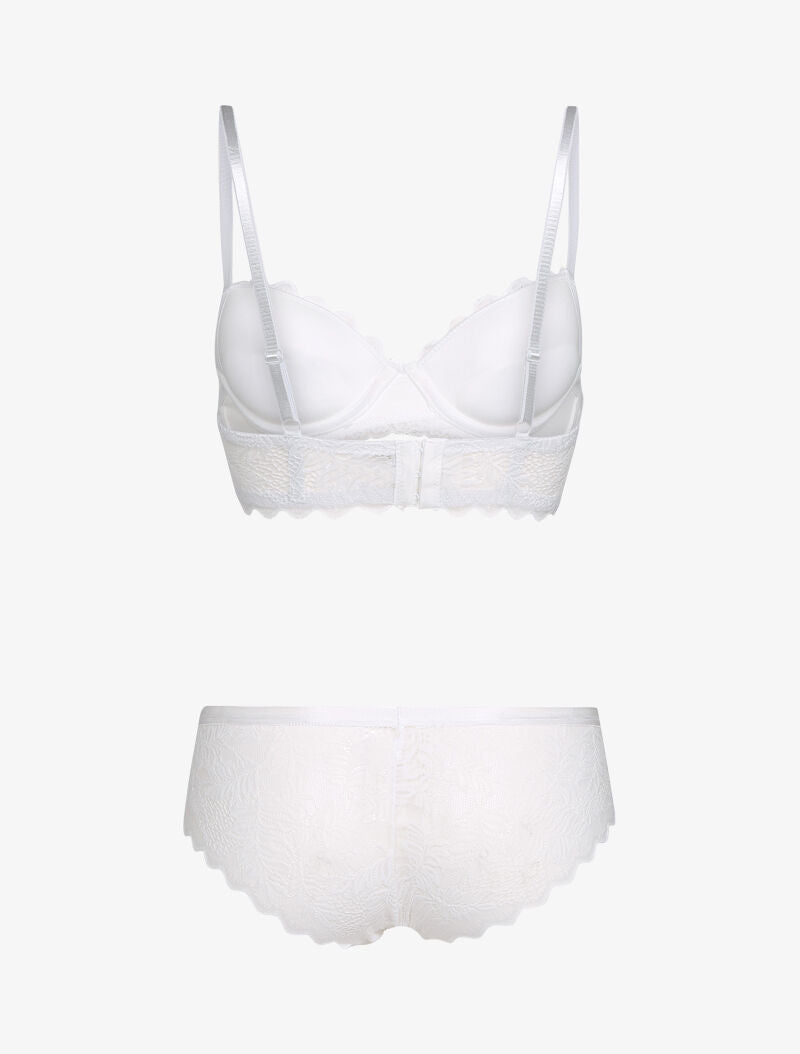 Ensemble en dentelle style feuillages - blanc - 2