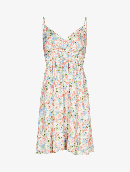Robe légère fleurie à cache coeur - rose - 3