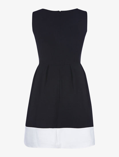Robe évasée décolleté transparent - noir - 2