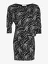 Robe pailletée asymétrique - noir - 1