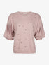 Pull perlé manches bouffantes - rose - 1