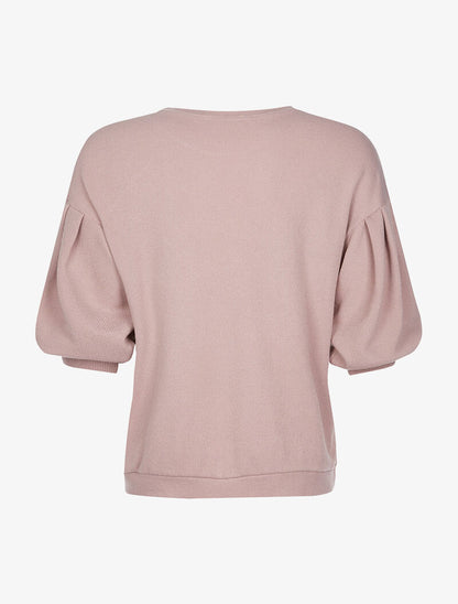 Pull perlé manches bouffantes - rose - 2