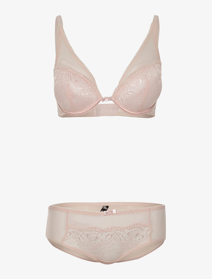 Ensemble SG et culotte avant transparent - rose - 1