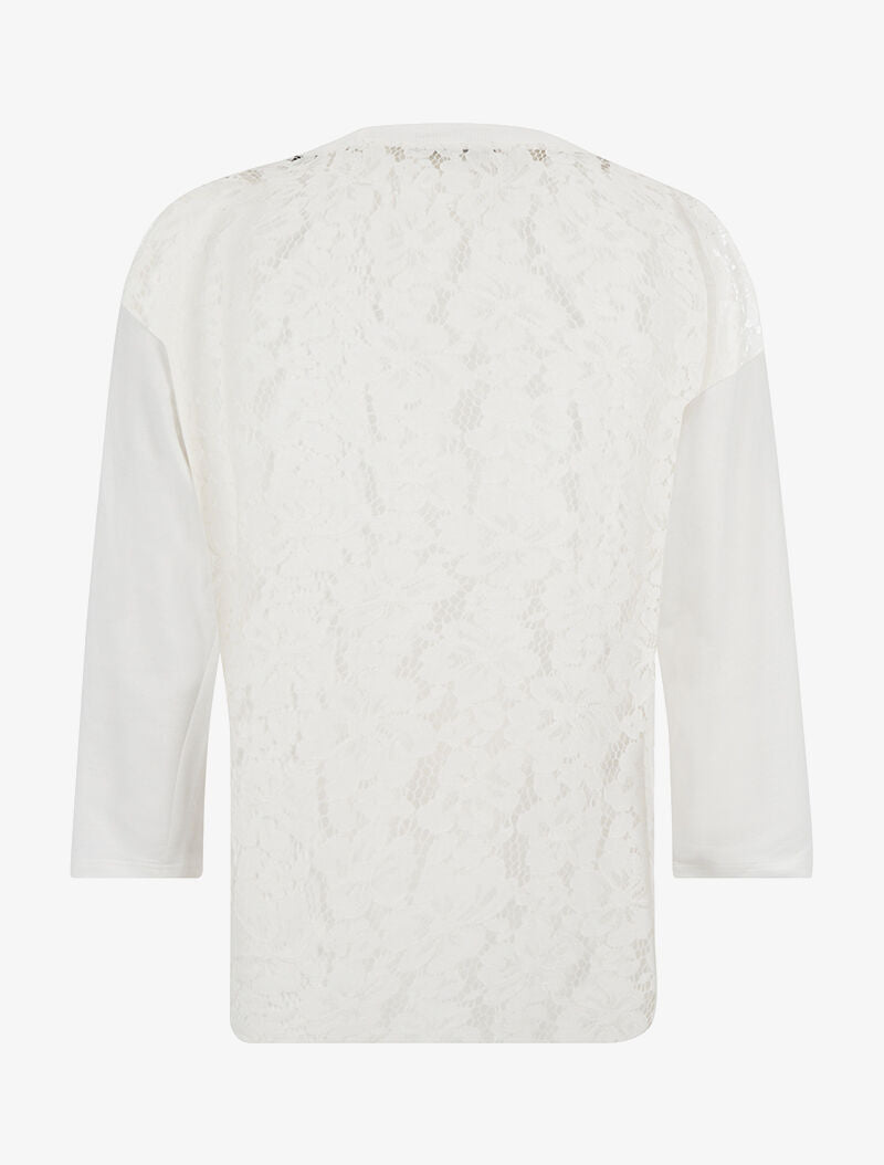 Sweat dos en dentelle - blanc - 2