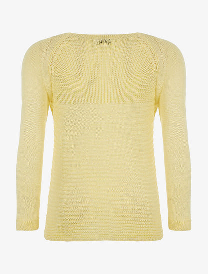 Pull maille ajourée - jaune - 2
