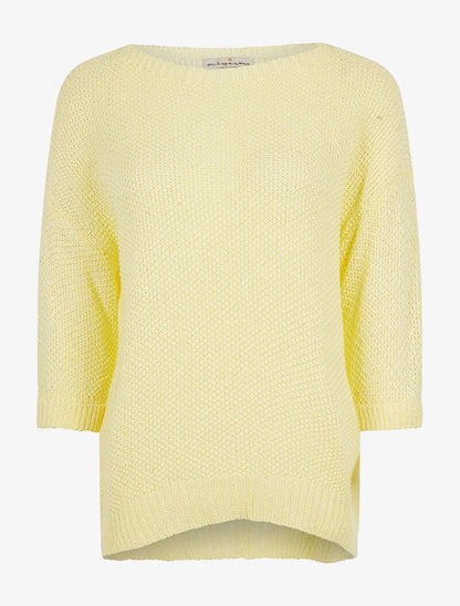 Pull ample encolure large - jaune - 1