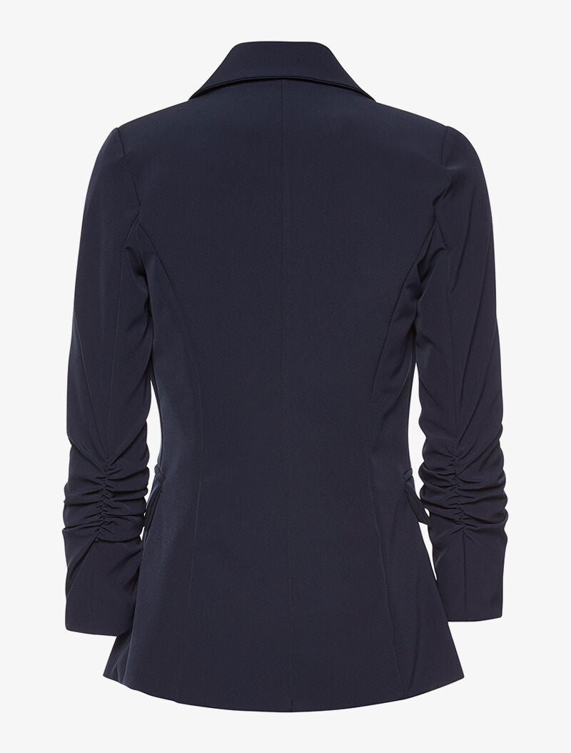 Blazer long manches froncées - marine - 2