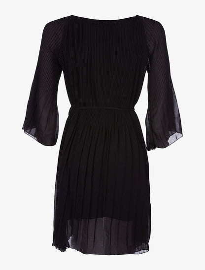 Robe plissée ceinturée - noir - 2