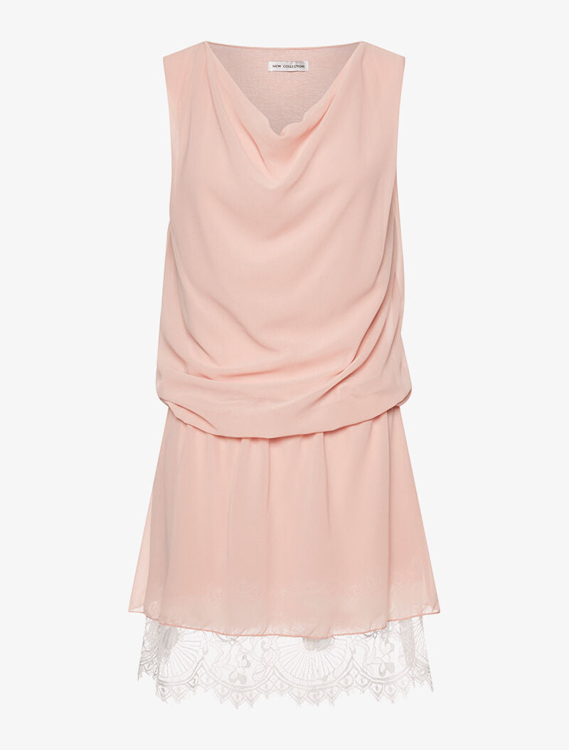 Robe bouffante bas dentelle - rose - 1