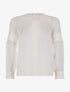 Blouse empiècement aux bras - blanc - 1