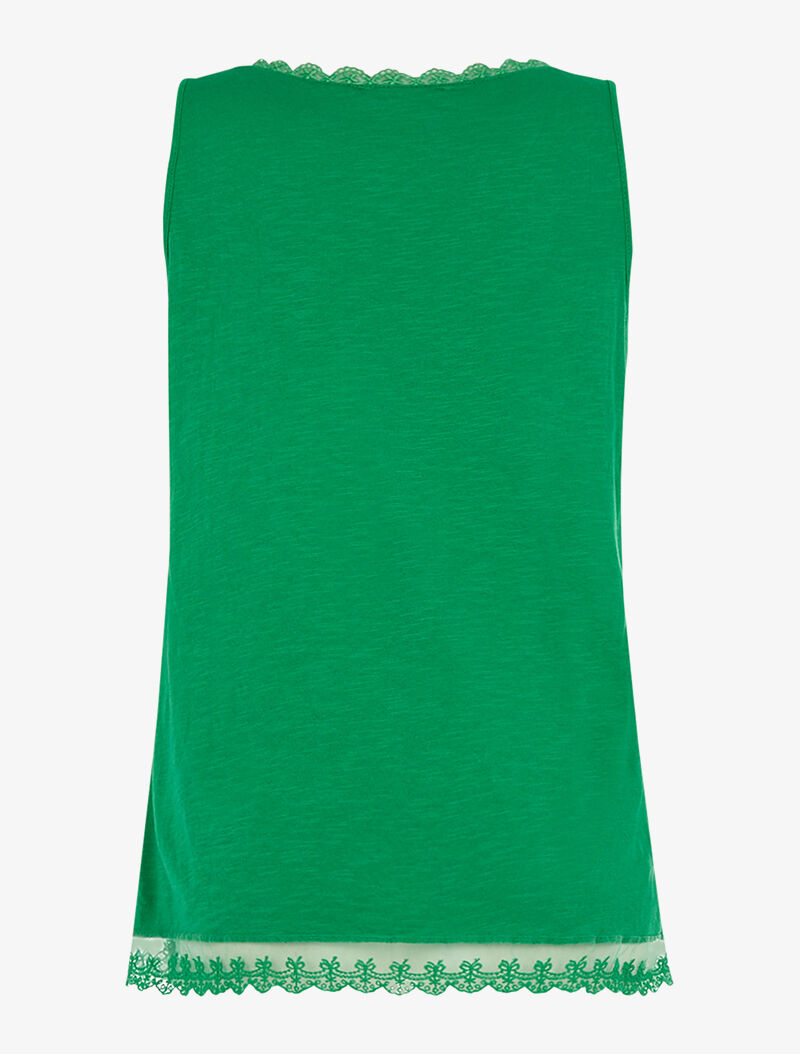 Débardeur basic à dentelle - vert - 2