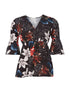 Blouse imprimée taille élastiquée - noir - 1