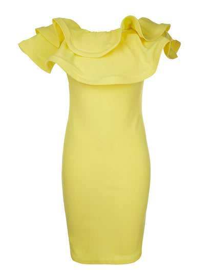 Robe grands volants - jaune - 3
