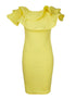 Robe grands volants - jaune - 3
