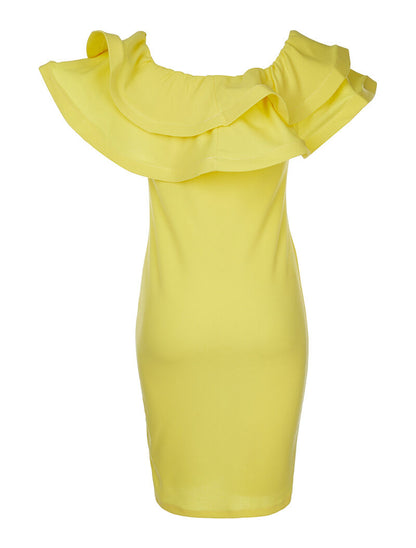 Robe grands volants - jaune - 2