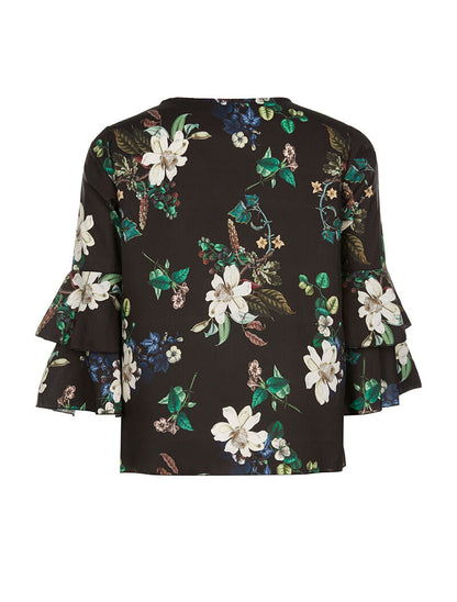 Top fluido maniche 3/4 - nero