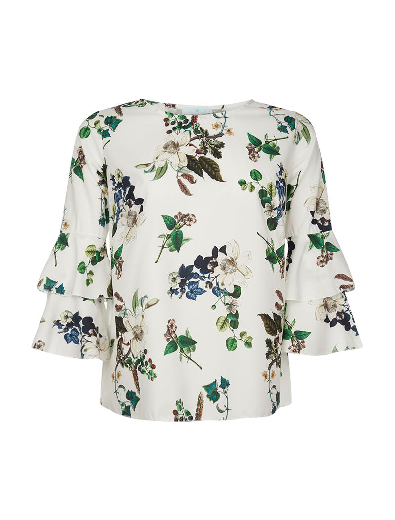 Top fluido maniche 3/4 - bianco