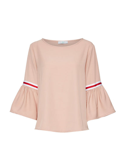 Top manches volantées à lignes sport - beige - 4