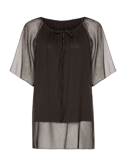 Tunique voile fin - noir - 1