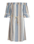 Robe rayée en lin - bleu - 3