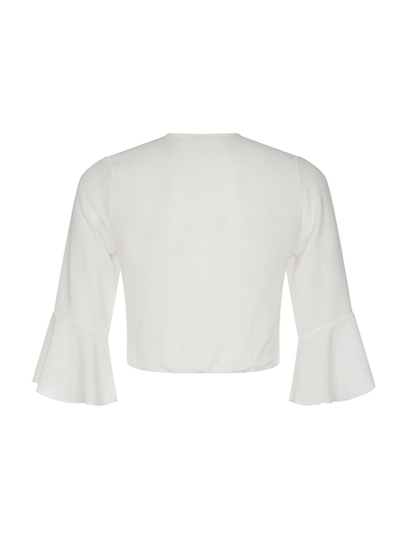 Crop-top coeur-croisé basic - blanc - 2
