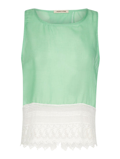 Débardeur dos ouvert à dentelle - vert pomme - 3
