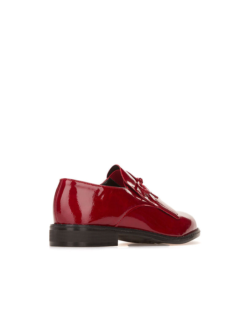 Derbies vernis à franges - rouge - 4
