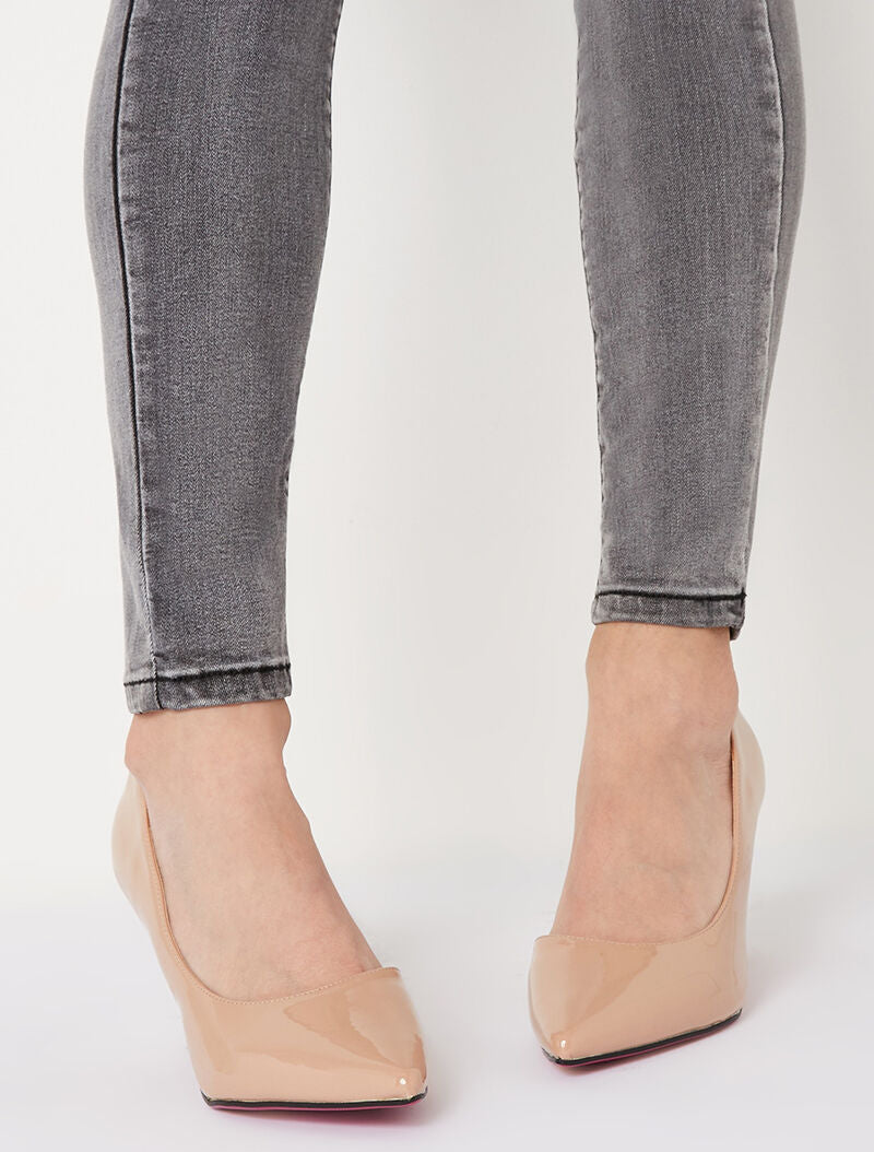 Escarpins métallisés ouverts - nude - 1