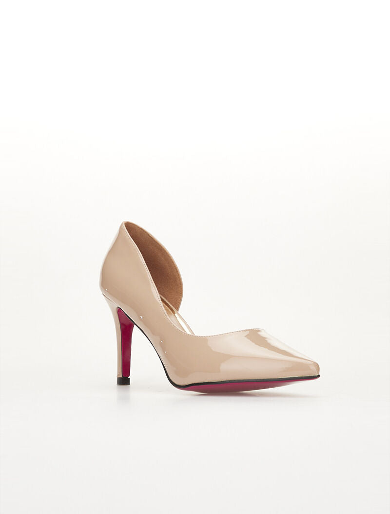 Escarpins métallisés ouverts - nude - 3