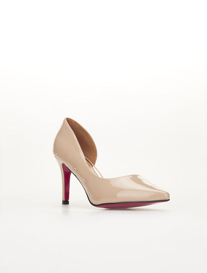 Escarpins métallisés ouverts - nude - 3